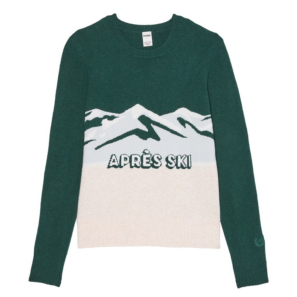 Pink collegiate crewneck sweater